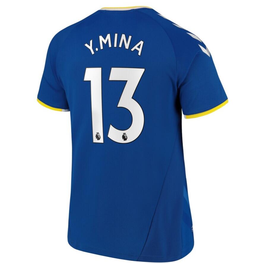 2021/22 Everton Home Kit Soccer Jersey with Y.Mina 13 printing